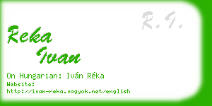reka ivan business card